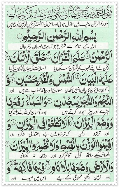 Surah Rahman in Roman English